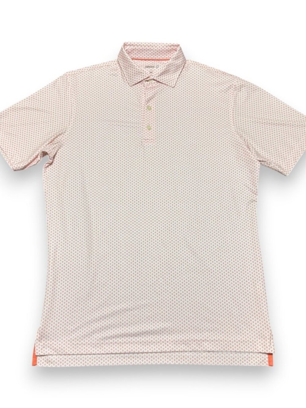 johnnie-O Men's Geometric Patttern Coral Polo Size Medium